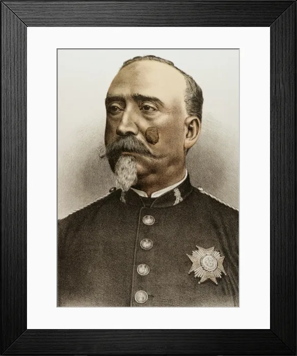 Framed Print : Carlos Ibanez de Ibero (1825-1891). Engraving Framed Print : Carlos Ibanez de Ibero (1825-1891). Engraving