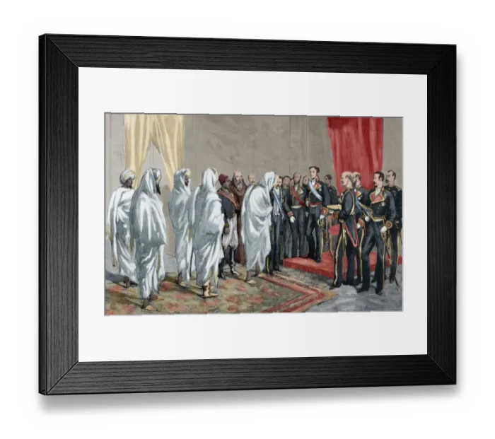 Framed Print : Alphonse XII receiving the congratulations of the Moroccan e Framed Print : Alphonse XII receiving the congratulations of the Moroccan e
