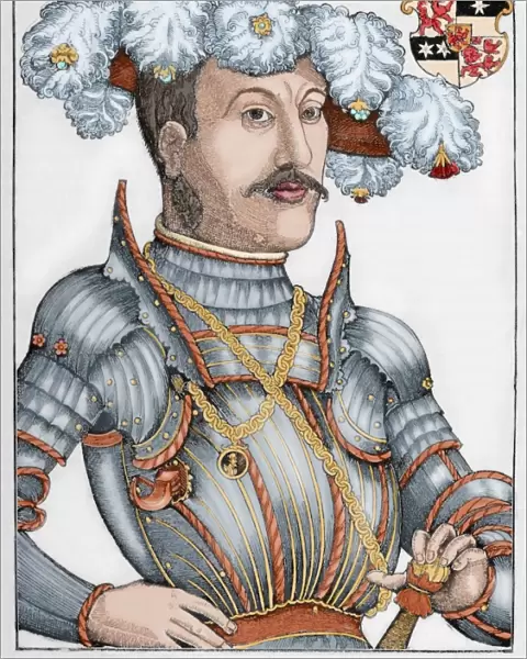 Philip I of Hesse (1504-1567). Engraving. Colored