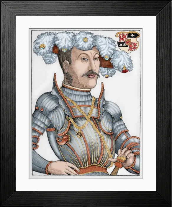 Framed Print : Philip I of Hesse (1504-1567). Engraving. Colored Framed Print : Philip I of Hesse (1504-1567). Engraving. Colored