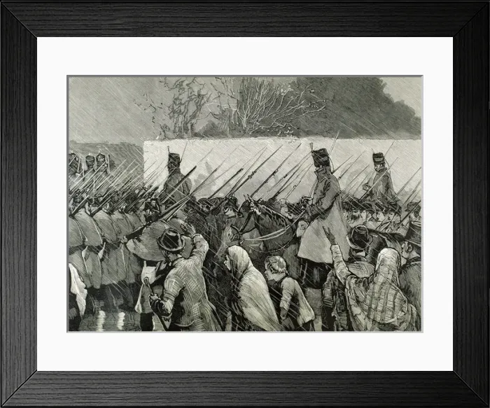 Framed Print : Ireland. Agrarian agitation in the farm of Captain Boycott ( Framed Print : Ireland. Agrarian agitation in the farm of Captain Boycott (