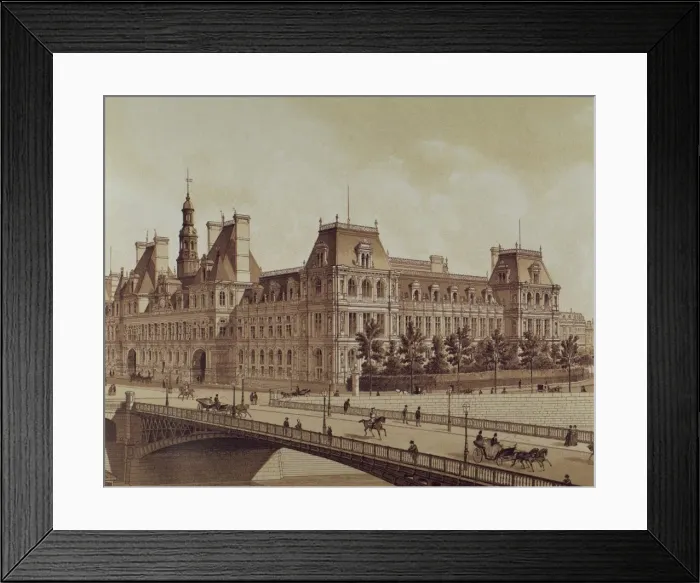 Framed Print : France. Paris. The Hotel de Ville, the building housing Framed Print : France. Paris. The Hotel de Ville, the building housing