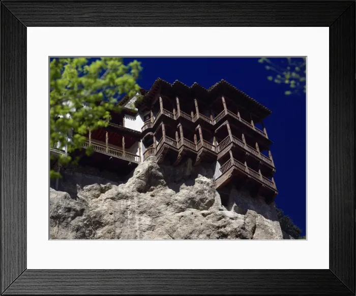 Framed Print : Spain. Castile-La Mancha. Cuenca. Hanging Houses. 15th centu Framed Print : Spain. Castile-La Mancha. Cuenca. Hanging Houses. 15th centu