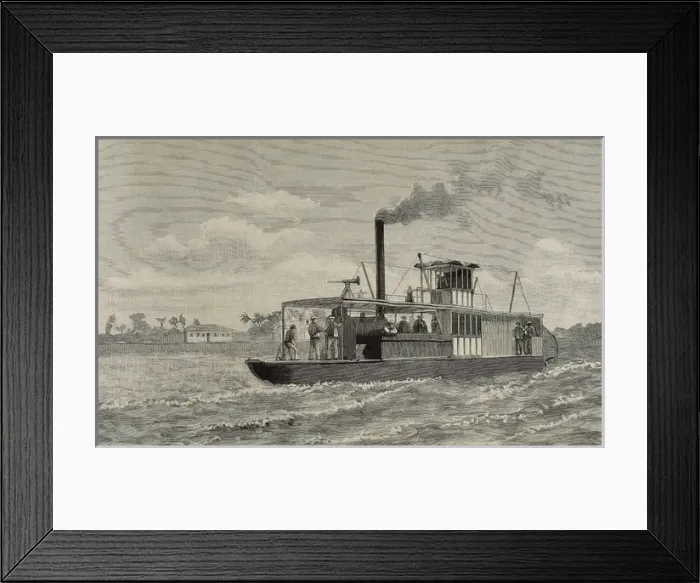 Framed Print : Portuguese gunboat commanded by Major Serpa Pinto, at the mo Framed Print : Portuguese gunboat commanded by Major Serpa Pinto, at the mo