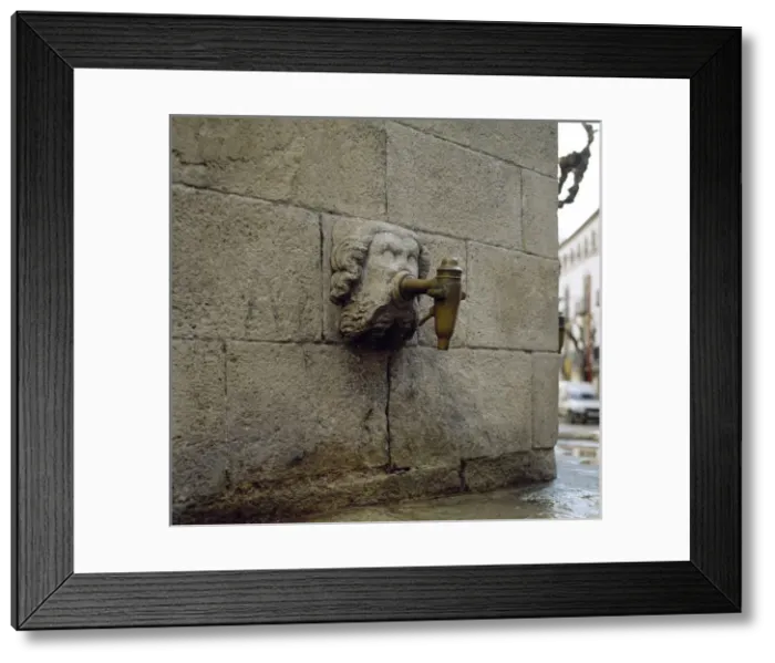 Framed Print : Spain. Catalonia. Blanes. Gothic Fountain. 15th century. Spo Framed Print : Spain. Catalonia. Blanes. Gothic Fountain. 15th century. Spo