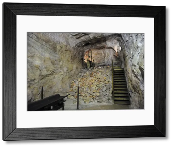 Framed Print : Room work in a potash mine. 1925 Framed Print : Room work in a potash mine. 1925