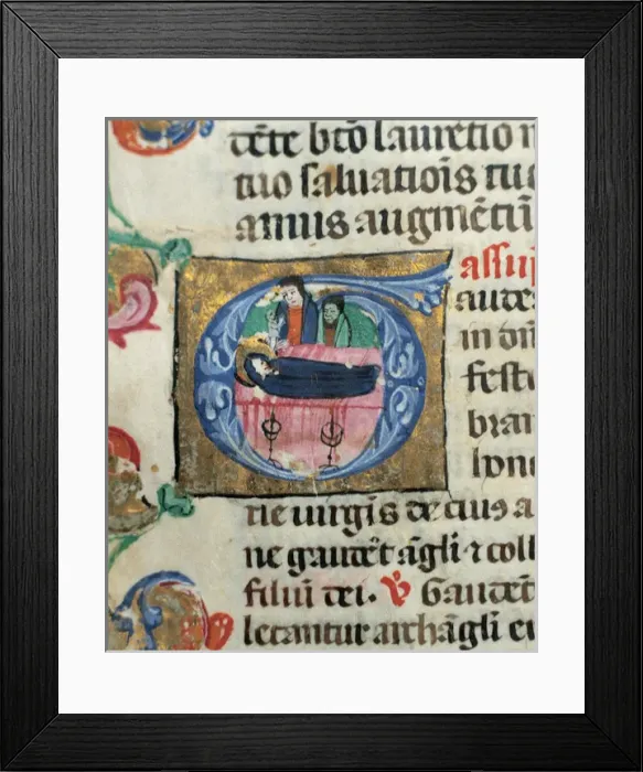Framed Print : Miniature depicting the Dormition of the Virgin. Missale Dom Framed Print : Miniature depicting the Dormition of the Virgin. Missale Dom
