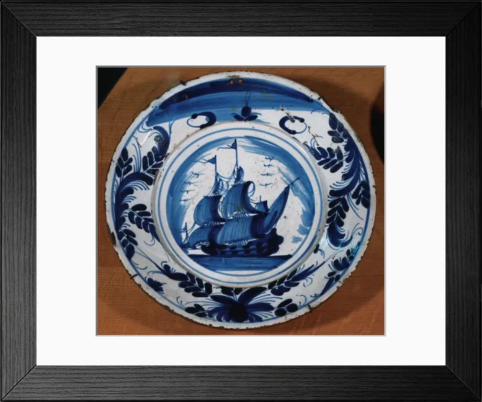 Framed Print : Ceramic dish. 18th century. Spain Framed Print : Ceramic dish. 18th century. Spain