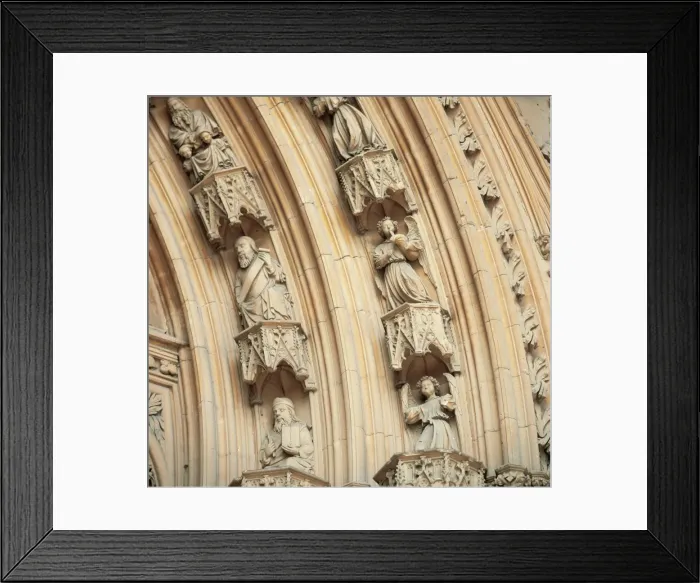 Framed Print : Archivolts depicting angels musicians. Cathedral of Palma of Framed Print : Archivolts depicting angels musicians. Cathedral of Palma of