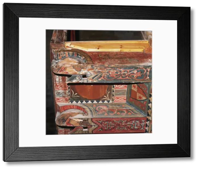 Framed Print : Chapel of St. Roman. Paneled wooden ceiling. 14th century. L Framed Print : Chapel of St. Roman. Paneled wooden ceiling. 14th century. L