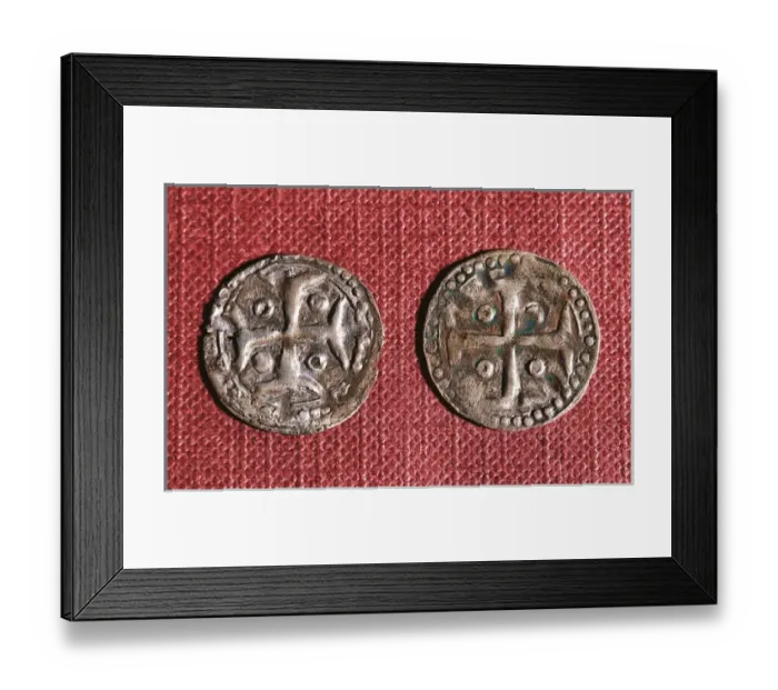 Framed Print : Spanish dinero and obol. 13th century Framed Print : Spanish dinero and obol. 13th century