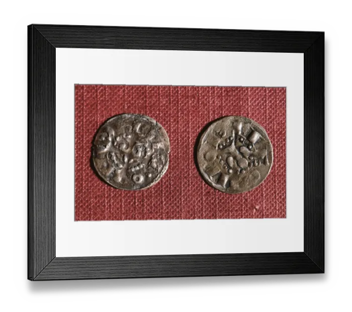 Framed Print : Spanish dinero and obol. 13th century Framed Print : Spanish dinero and obol. 13th century