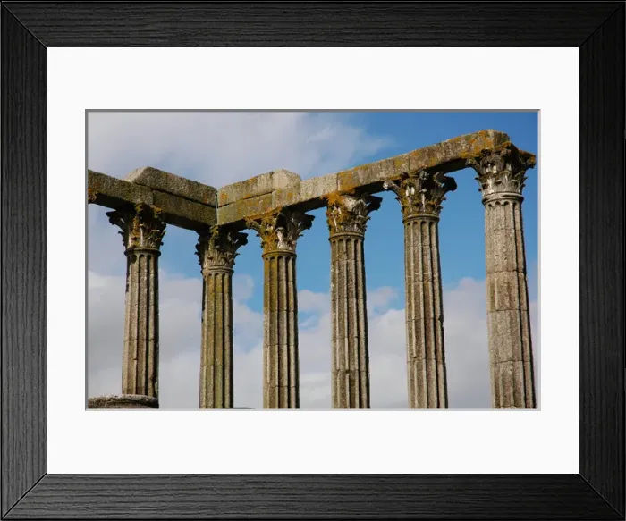 Framed Print : Portugal. Roman Temple of Evora. Corinthian style. 1st centu Framed Print : Portugal. Roman Temple of Evora. Corinthian style. 1st centu