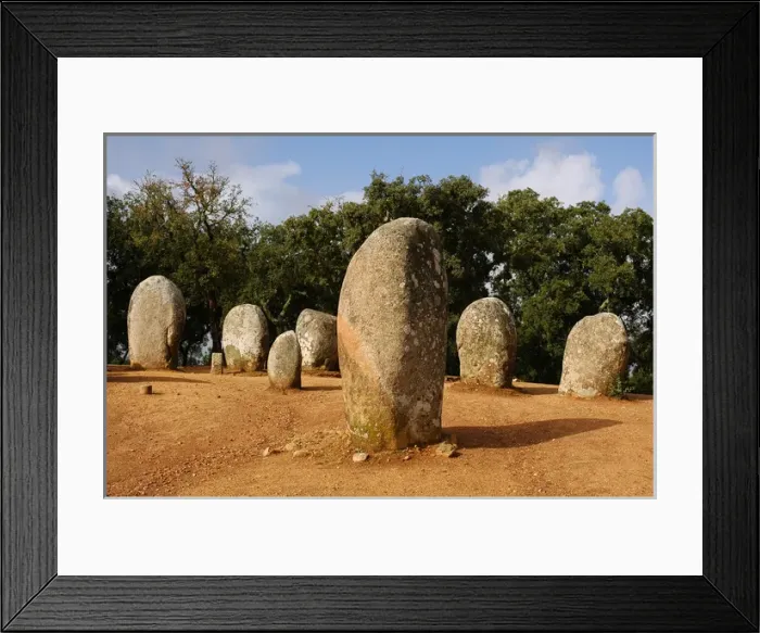 Framed Print : Almendres Cromlech. Megalithic complex. Neolithic. Near Evor Framed Print : Almendres Cromlech. Megalithic complex. Neolithic. Near Evor