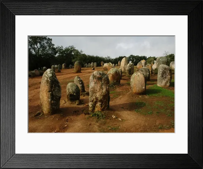 Framed Print : Almendres Cromlech. Megalithic complex. Neolithic. Near Evor Framed Print : Almendres Cromlech. Megalithic complex. Neolithic. Near Evor