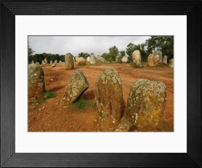 Framed Print : Almendres Cromlech. Megalithic complex. Neolithic. Near Evor Framed Print : Almendres Cromlech. Megalithic complex. Neolithic. Near Evor