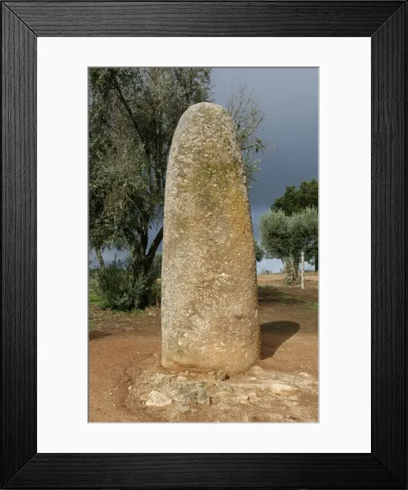 Framed Print : Almendres Cromlech. Megalithic complex. Neolithic. Near Evor Framed Print : Almendres Cromlech. Megalithic complex. Neolithic. Near Evor