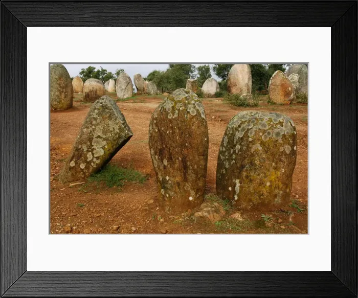 Framed Print : Almendres Cromlech. Megalithic complex. Neolithic. Near Evor Framed Print : Almendres Cromlech. Megalithic complex. Neolithic. Near Evor