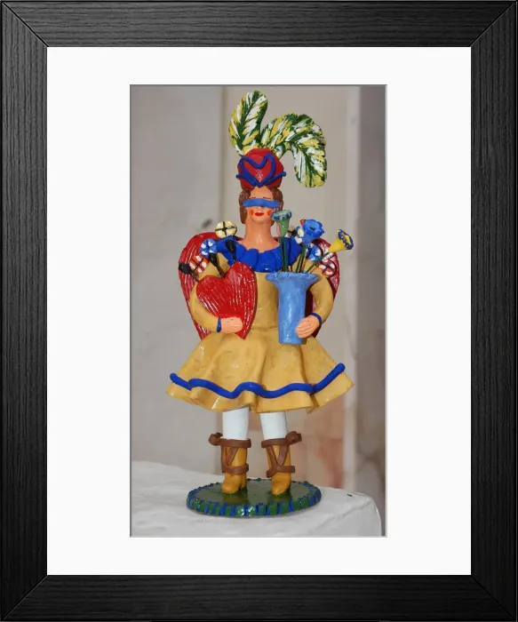 Framed Print : Crafts. Bonecos of Estremoz. Ceramic figures representing di Framed Print : Crafts. Bonecos of Estremoz. Ceramic figures representing di