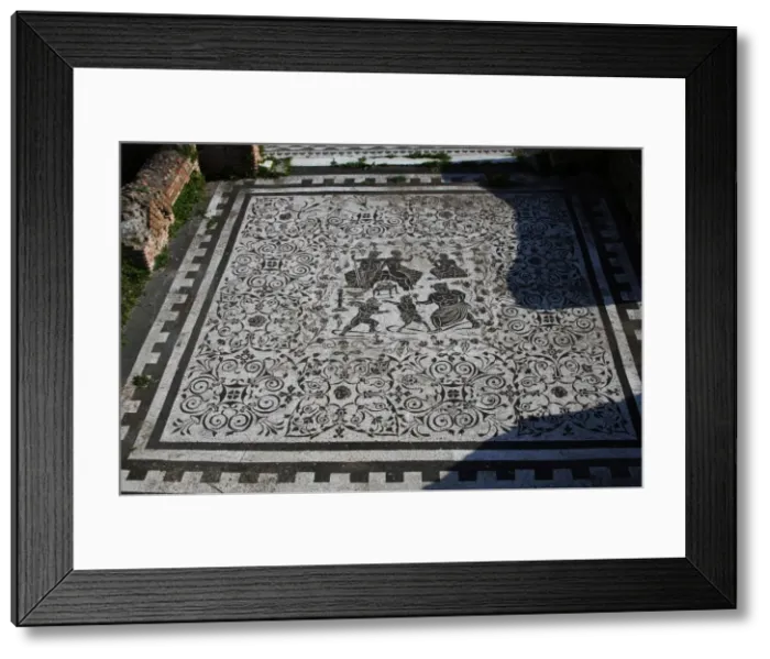 Framed Print : Roman Art. Italy. House of Bacchus and Ariadne. Floor mosaic Framed Print : Roman Art. Italy. House of Bacchus and Ariadne. Floor mosaic