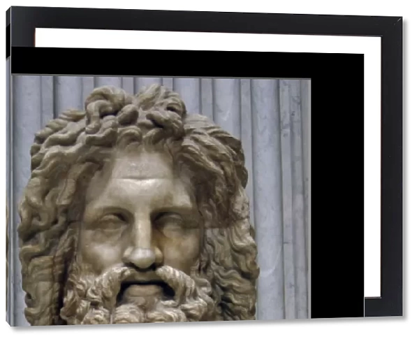 Greek Mythology. Zeus of Otricoli. Marble bust. Roman copy a