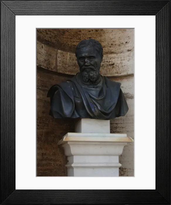 Framed Print : Michelangelo Buonarroti (1475-1564). Bust. Vatican Framed Print : Michelangelo Buonarroti (1475-1564). Bust. Vatican