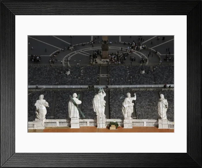 Framed Print : Jesus and the Apostles on the roof of St. Peters Basilica Framed Print : Jesus and the Apostles on the roof of St. Peters Basilica