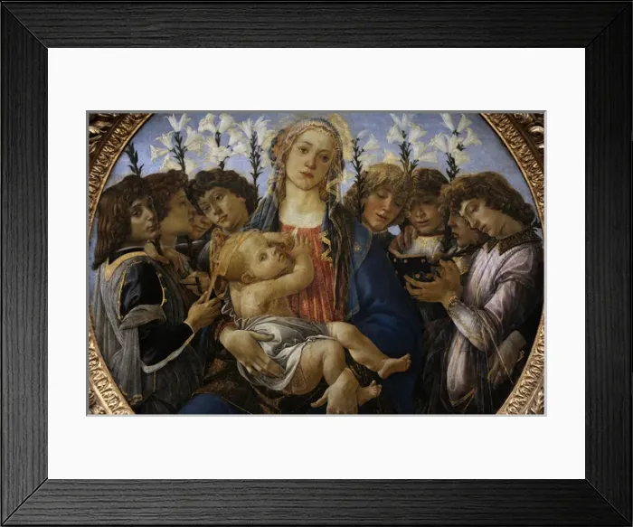 Framed Print : Virgin Mary with Child and angels singing, 1477, by Sandro B Framed Print : Virgin Mary with Child and angels singing, 1477, by Sandro B