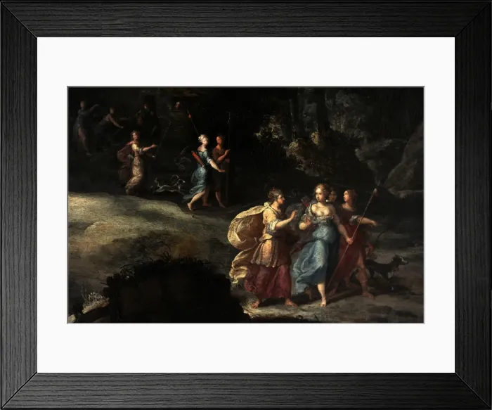Framed Print : A mountain valley with Diana and her nymphs by Jan Tilens (1 Framed Print : A mountain valley with Diana and her nymphs by Jan Tilens (1