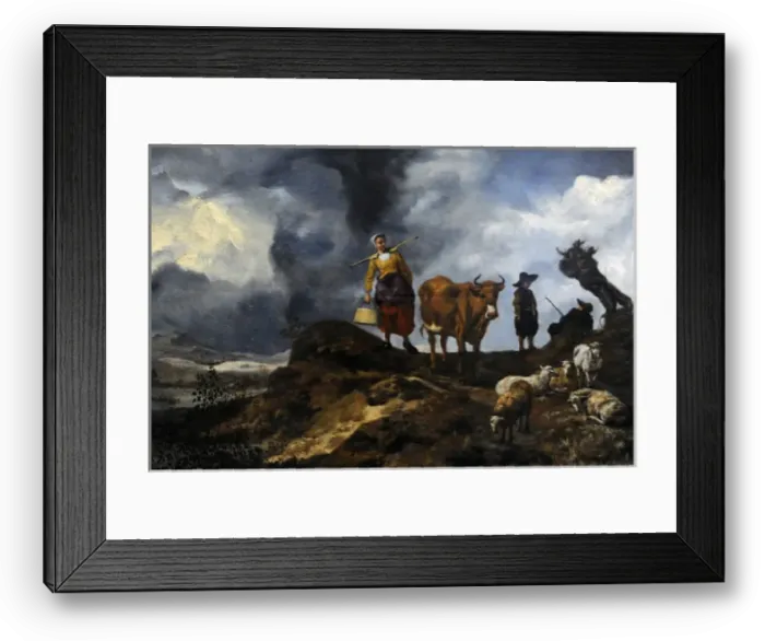 Framed Print : Landscape with shepherds by Hendrik Mommers (1623-1693) Framed Print : Landscape with shepherds by Hendrik Mommers (1623-1693)