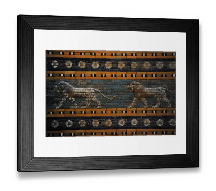 Framed Print : Babylons lion. Lion decorated the Processional Wal (Ishtar Framed Print : Babylons lion. Lion decorated the Processional Wal (Ishtar