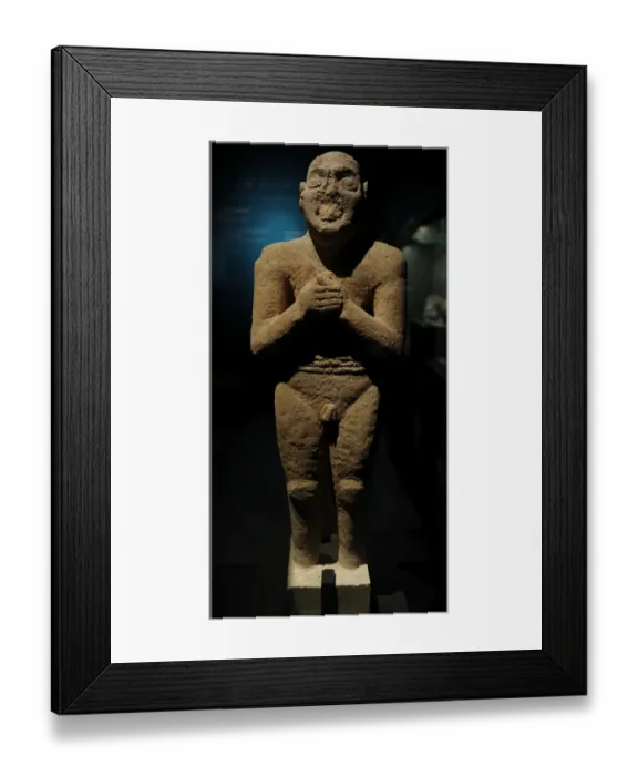 Framed Print : Arabic peninsula. Male statue. Limestone. Tarut. National Mu Framed Print : Arabic peninsula. Male statue. Limestone. Tarut. National Mu