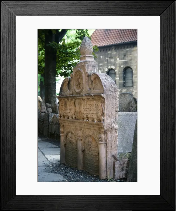 Framed Print : Czech Republic. Prague. Old Jewish Cemetery. Tomb of Ludah L Framed Print : Czech Republic. Prague. Old Jewish Cemetery. Tomb of Ludah L