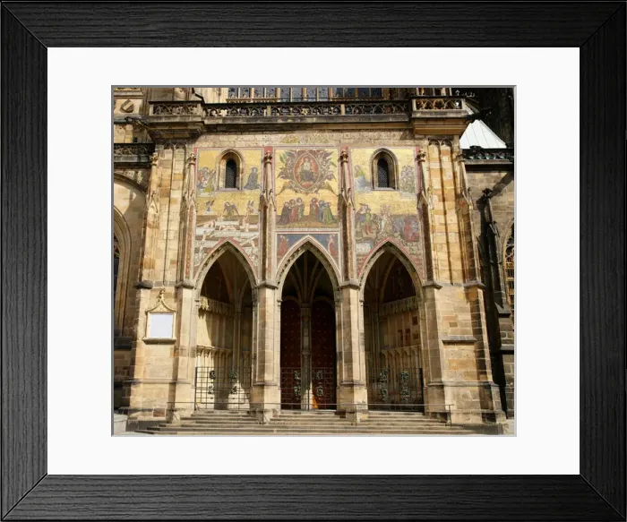 Framed Print : Prague. St. Vitus Cathedral. The Golden Gate. Mosaic of Framed Print : Prague. St. Vitus Cathedral. The Golden Gate. Mosaic of