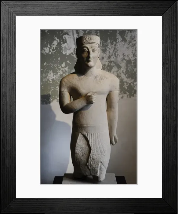 Framed Print : Statue of a man with rosette-diadem. Cyprus Framed Print : Statue of a man with rosette-diadem. Cyprus