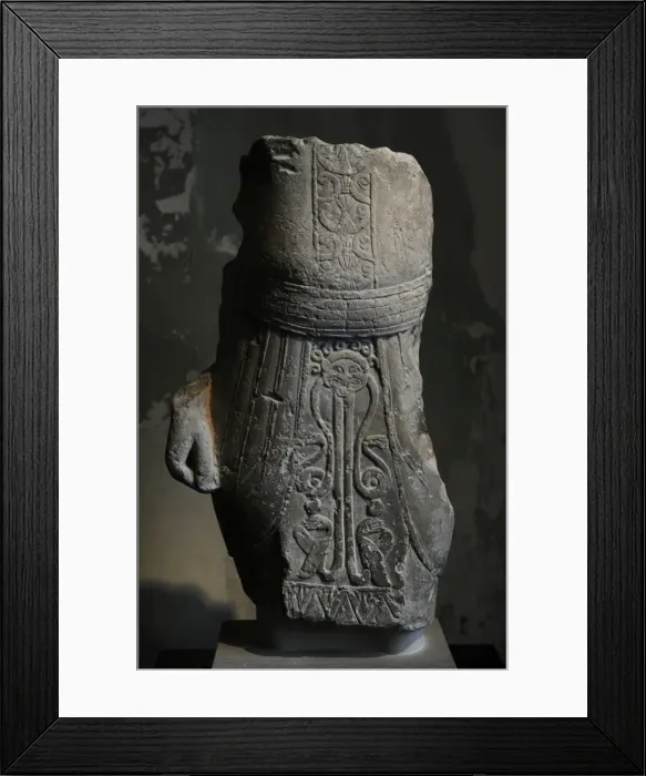 Framed Print : Male torso in Egytianesque dress. Cyprus Framed Print : Male torso in Egytianesque dress. Cyprus