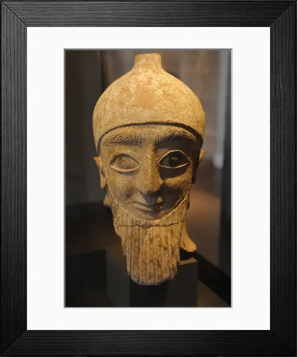 Framed Print : Head of a male statue. Idalion, Cyprus Framed Print : Head of a male statue. Idalion, Cyprus