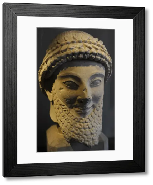 Framed Print : Head of a male statue. Cyprus Framed Print : Head of a male statue. Cyprus