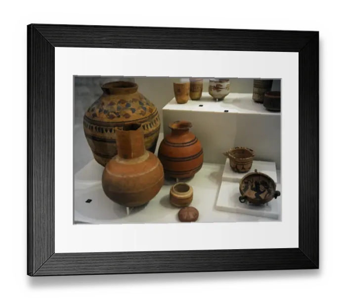 Framed Print : Roman barbotin ceramics. 1st century AD Framed Print : Roman barbotin ceramics. 1st century AD