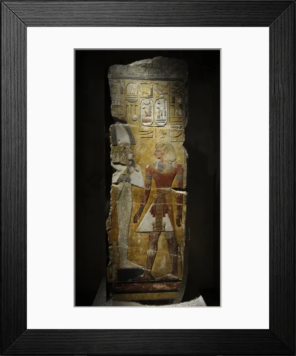 Framed Print : King Seti I in front of the God Osiris. Fragment of a pillar Framed Print : King Seti I in front of the God Osiris. Fragment of a pillar