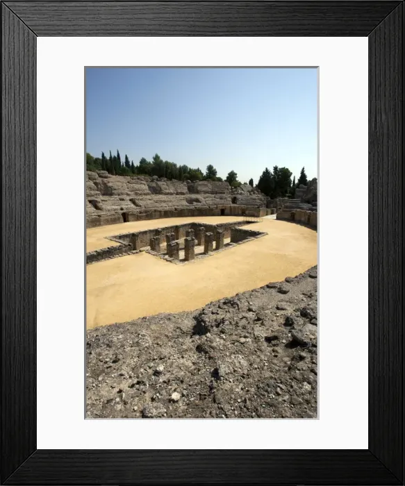 Framed Print : Roman amphitheatre. 2nd century BC. Italica. Spain