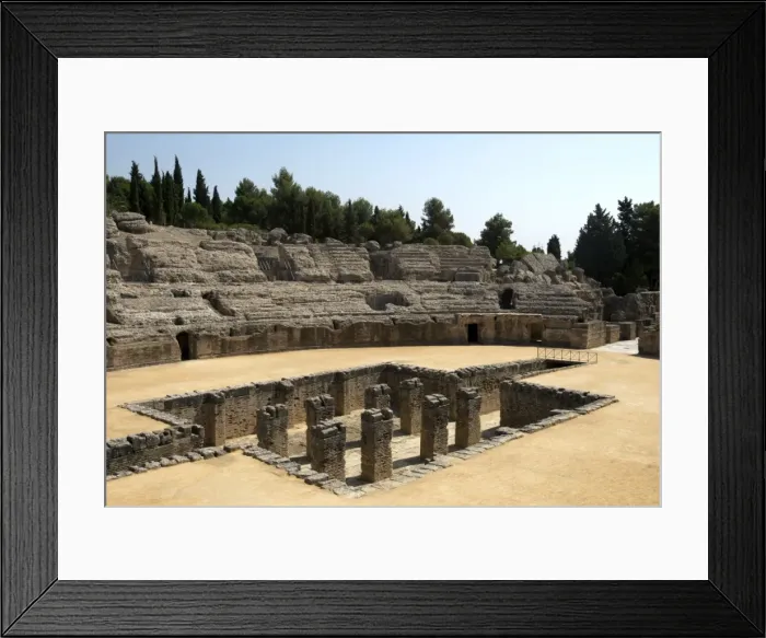 Framed Print : Roman amphitheatre. 2nd century BC. Italica. Spain Framed Print : Roman amphitheatre. 2nd century BC. Italica. Spain
