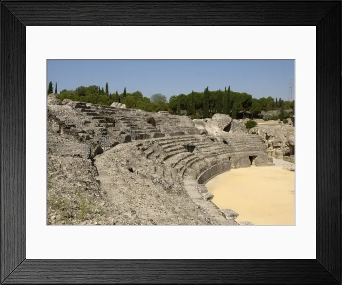 Framed Print : Roman amphitheatre. 2nd century BC. Italica. Spain Framed Print : Roman amphitheatre. 2nd century BC. Italica. Spain