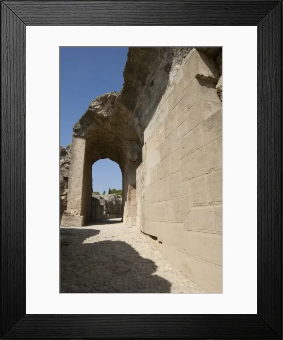 Framed Print : Roman amphitheatre. 2nd century BC. Italica. Spain Framed Print : Roman amphitheatre. 2nd century BC. Italica. Spain