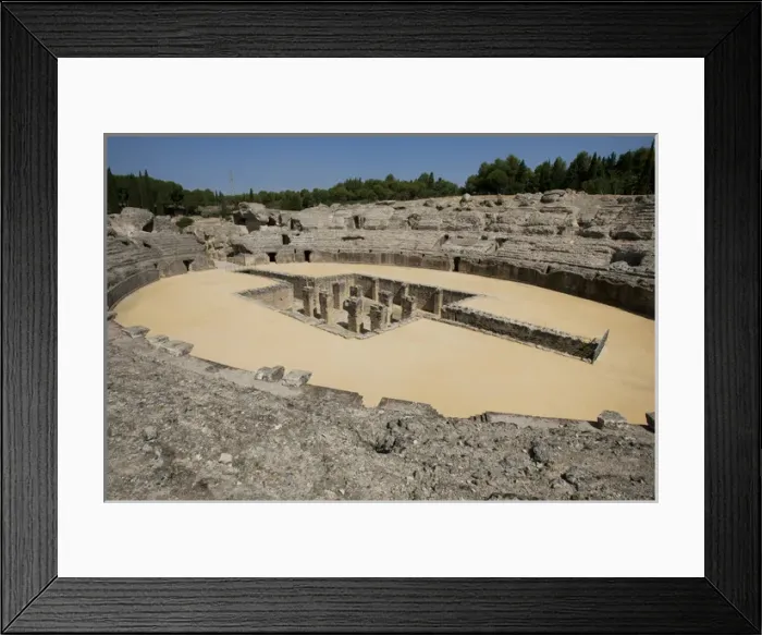 Framed Print : Roman amphitheatre. 2nd century BC. Italica. Spain Framed Print : Roman amphitheatre. 2nd century BC. Italica. Spain