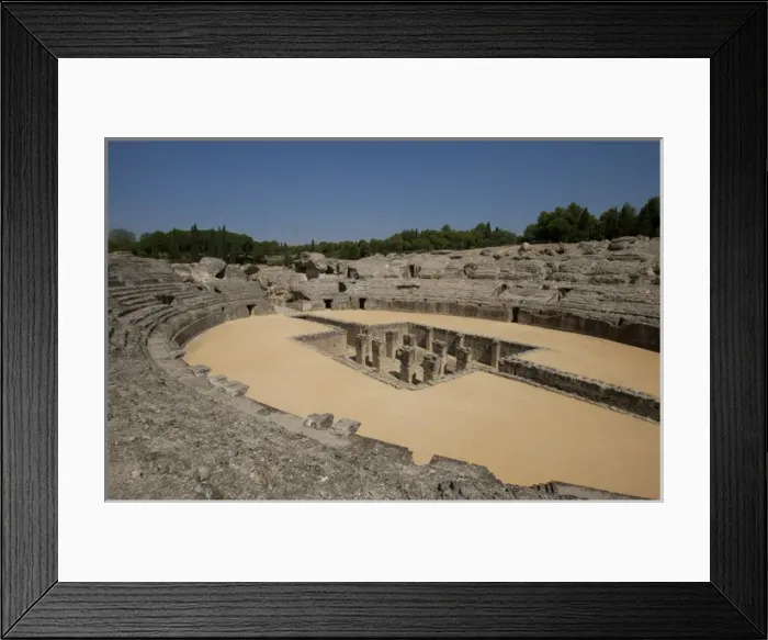 Framed Print : Roman amphitheatre. 2nd century BC. Italica. Spain Framed Print : Roman amphitheatre. 2nd century BC. Italica. Spain