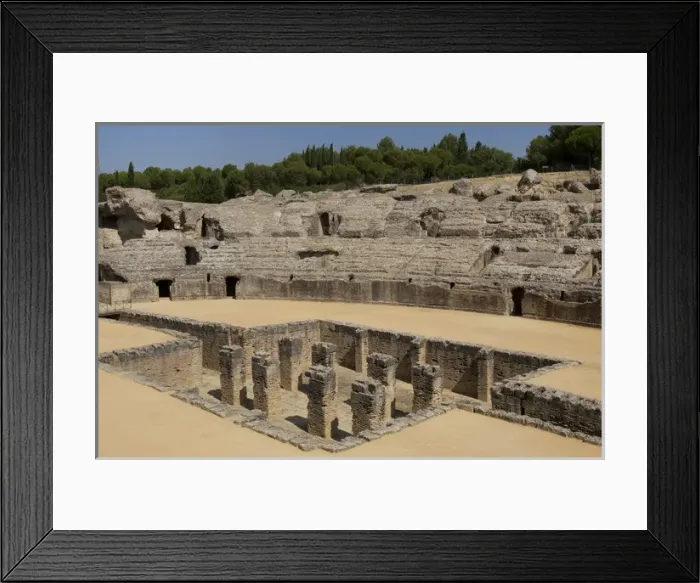 Framed Print : Roman amphitheatre. 2nd century BC. Italica. Spain Framed Print : Roman amphitheatre. 2nd century BC. Italica. Spain
