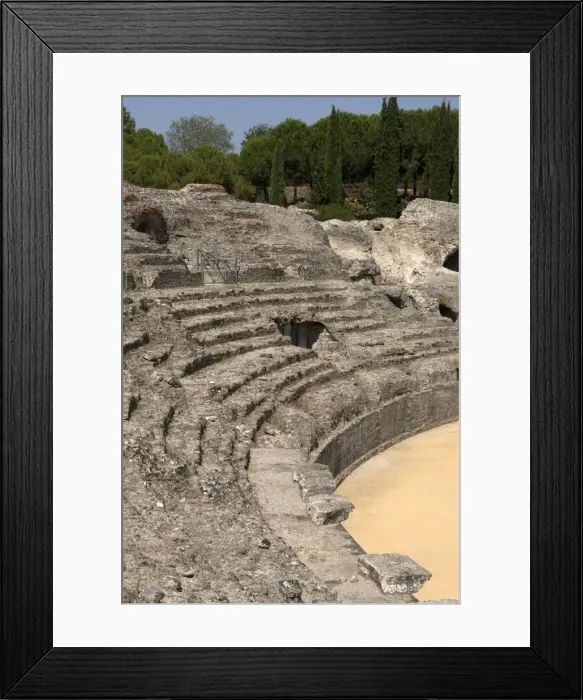 Framed Print : Roman amphitheatre. 2nd century BC. Italica. Spain Framed Print : Roman amphitheatre. 2nd century BC. Italica. Spain