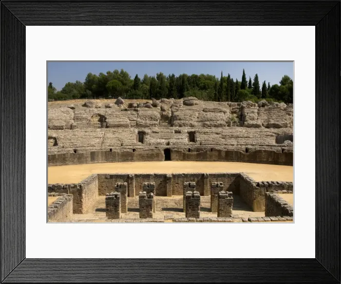Framed Print : Roman amphitheatre. 2nd century BC. Italica. Spain Framed Print : Roman amphitheatre. 2nd century BC. Italica. Spain