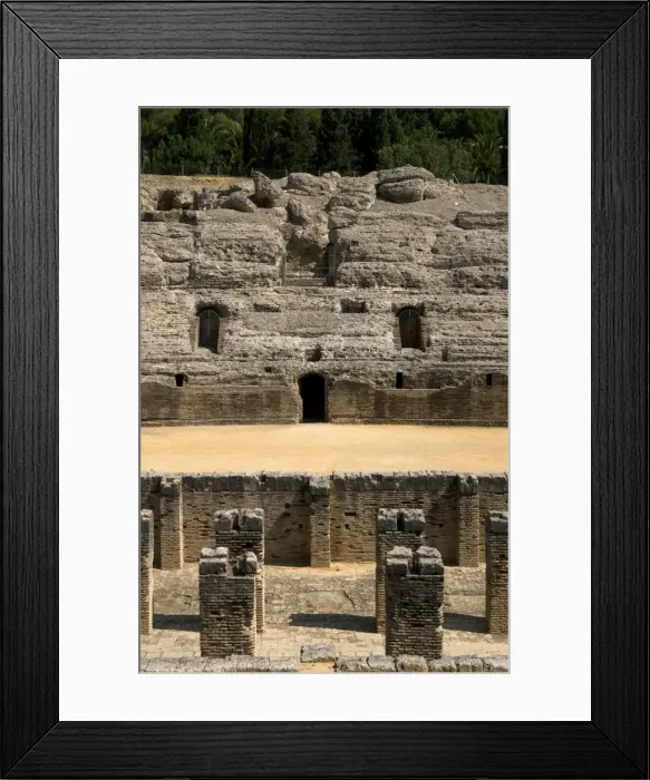 Framed Print : Roman amphitheatre. 2nd century BC. Italica. Spain Framed Print : Roman amphitheatre. 2nd century BC. Italica. Spain